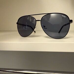 Quay Black Aviator Sunglasses